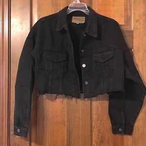 Cropped Black Jean Jacket